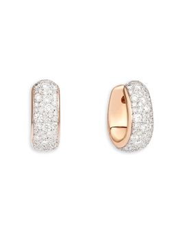 Pomellato Pomellato 18K Rose Gold Iconica Diamond Pave Huggie Hoop Earrings, 3.1 tcw
