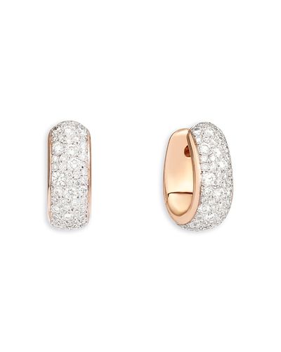 Pomellato Pomellato 18K Rose Gold Iconica Diamond Pave Huggie Hoop Earrings, 3.1 tcw