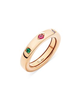 Pomellato Pomellato 18K Rose Gold Iconica Three Stone Geometric Set Band