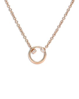 Pomellato Pomellato 18K Rose Gold Pomellato Together Diamond Double Circle Pendant Necklace, 0.10 tcw