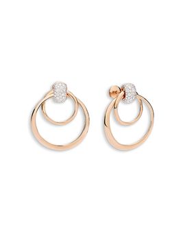 Pomellato Pomellato 18K Rose Gold Pomellato Together Diamond Pave Doorknocker Drop Earrings, 1.0 tcw