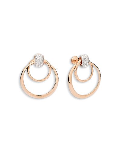 Pomellato Pomellato 18K Rose Gold Pomellato Together Diamond Pave Doorknocker Drop Earrings, 1.0 tcw