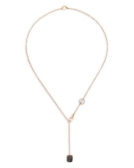 Pomellato Pomellato 18K Rose Gold Sabbia Black, Brown & White Diamond Cluster Lariat Necklace