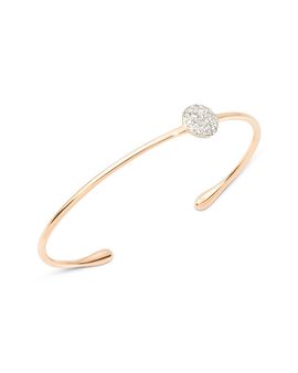 Pomellato Pomellato 18K Rose Gold Sabbia Diamond Pave Round Cluster Cuff Bangle Bracelet, 0.2 tcw