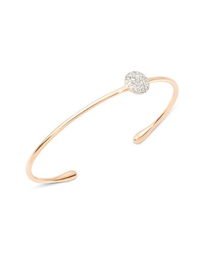 Pomellato Pomellato 18K Rose Gold Sabbia Diamond Pave Round Cluster Cuff Bangle Bracelet, 0.2 tcw