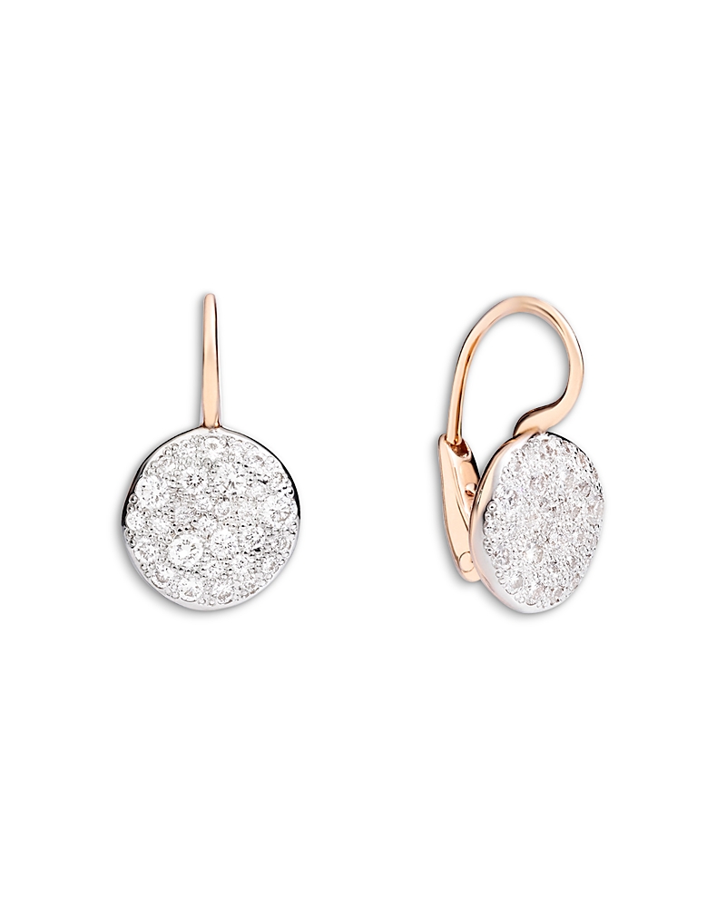 Pomellato Pomellato 18K Rose Gold Sabbia Diamond Round Cluster Drop Earrings, 0.8 tcw