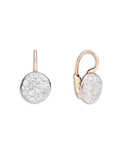 Pomellato Pomellato 18K Rose Gold Sabbia Diamond Round Cluster Drop Earrings, 0.8 tcw