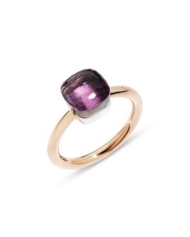 Pomellato Pomellato 18K White & Rose Gold Nudo Amethyst Cushion Petite Solitaire Ring