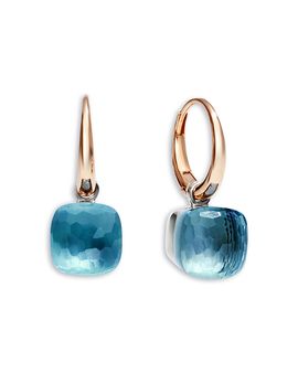 Pomellato Pomellato 18K Yellow Gold Nude Sky Blue Topaz Drop Earrings