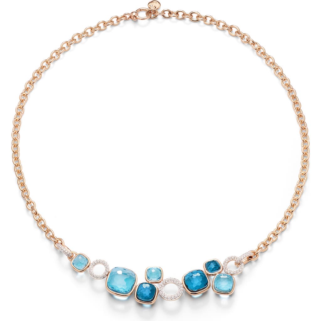 Pomellato Pomellato Nudo Sky Blue Topaz & Diamond Pavé Necklace