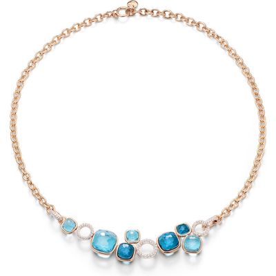 Pomellato Pomellato Nudo Sky Blue Topaz & Diamond Pavé Necklace