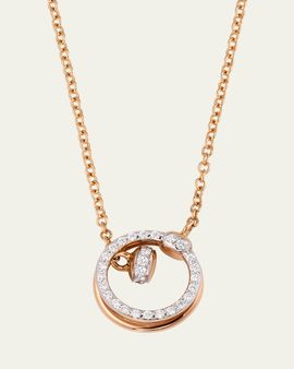 Pomellato Together 18K Rose Gold Diamond Circle Pendant Necklace