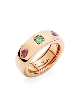 Pomellato Women's Iconica 18K Rose Gold & Multi-Stone Wide Ring