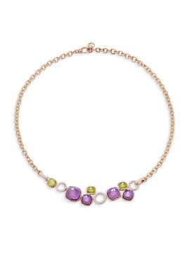 Pomellato Women's Nudo Two-Tone 18K Gold & Multi-Stone Cluster Necklace