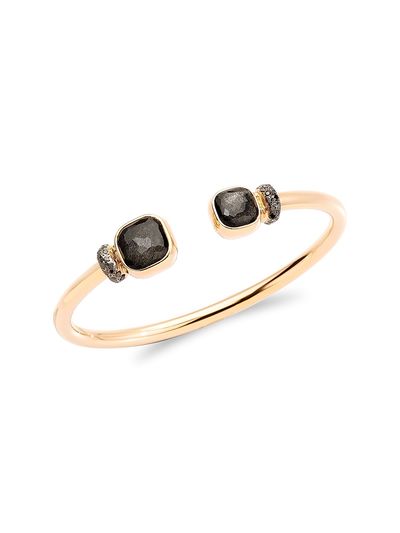 Pomellato Women's Nudo Two-Tone 18K Gold, Obsidian & 14 TCW Diamond Cuff