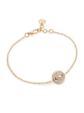 Pomellato Women's Pom Pom Dot 18K Rose Gold & 0.30 TCW Diamond Button Chain Bracelet/5.9-7.5"
