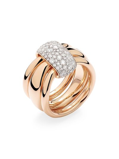 Pomellato Women's Pomellato Together Two-Tone 18K Gold & 1.00 TCW Diamond Triple-Band Ring