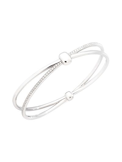 Pomellato Women's Together 18K Rhodium-Plated White Gold & 0.9 TCW Diamonds Bangle Bracelet