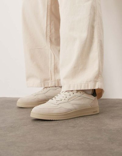 Pompeii UK Pompeii Elan leather lace-up sneakers in off-white
