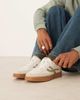 Pompeii UK Pompeii Elan Pippa leather lace-up sneakers in off-white and green-Multi - 1