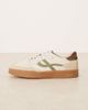 Pompeii UK Pompeii Elan Pippa leather lace-up sneakers in off-white and green-Multi - 2