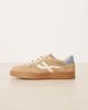 Pompeii UK Pompeii Elan Pippa suede lace up sneakers in beige and white-Multi - 2