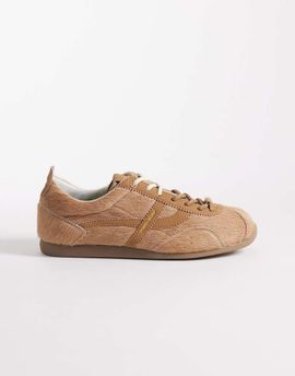 Pompeii UK Pompeii gemini faux fur detailing sneakers in caramel-Brown