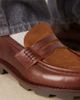 Pompeii UK Pompeii Modena leather loafers in brown & beige - 2