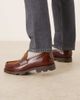 Pompeii UK Pompeii Modena leather loafers in brown & beige - 3