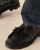 Pompeii UK Pompeii modena leather tassel loafers in black - 4