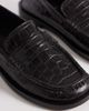 Pompeii UK Pompeii vega form loafers in dark brown croc embossed-Black - 4