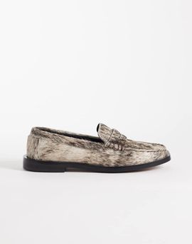 Pompeii UK Pompeii vega pony hair loafers in natural-Neutral