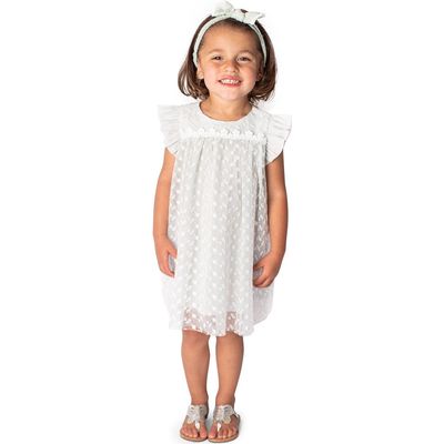 Popatu Popatu Floral Embroidered Mesh Overlay Dress