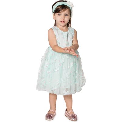 Popatu Popatu Kids' 3D Butterfly Appliqué Tulle Dress