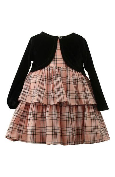 Popatu Popatu Kids' Check Print Sleeveless Tiered Party Dress