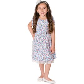 Popatu Popatu Kids' Floral Flutter Sleeve Bow Dress