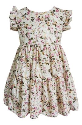 Popatu Popatu Kids' Floral Ruffle Cotton Tiered Party Dress