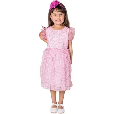Popatu Popatu Kids' Flutter Sleeve Floral Dress