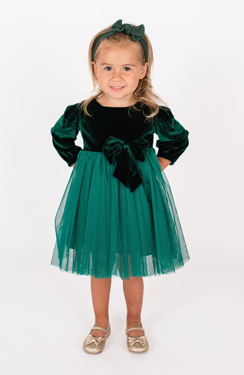 Popatu Popatu Kids' Long Sleeve Velvet & Tulle Party Dress