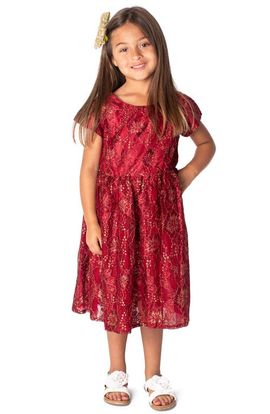 Popatu Popatu Kids' Metallic Cap Sleeve Lace Dress