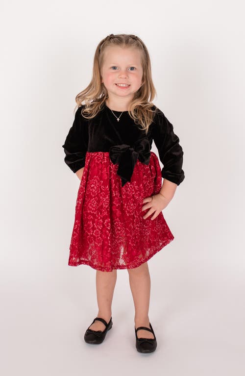 Popatu Popatu Kids' Velvet & Mesh Party Dress