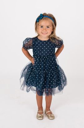 Popatu Popatu Polka Dot Puff Sleeve Tulle Party Dress