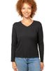 POPLINEN POPLINEN Plus Hedy Ribbed Modal V-neck Long Sleeve Tee - 1