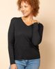POPLINEN POPLINEN Plus Hedy Ribbed Modal V-neck Long Sleeve Tee - 2
