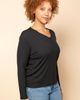 POPLINEN POPLINEN Plus Hedy Ribbed Modal V-neck Long Sleeve Tee - 3