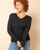 POPLINEN POPLINEN Plus Hedy Ribbed Modal V-neck Long Sleeve Tee - 4
