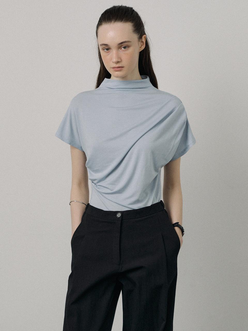 PORETTO Serin Half Neck T-Shirt [Sky Blue]