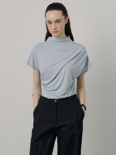 PORETTO Serin Half Neck T-Shirt [Sky Blue]