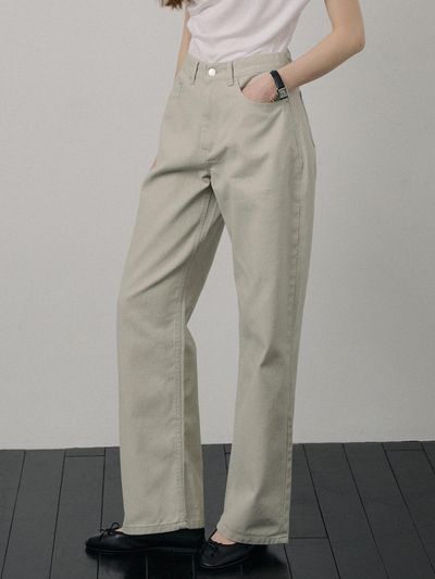 PORETTO Soho Classic Wide Denim [Sand Beige]