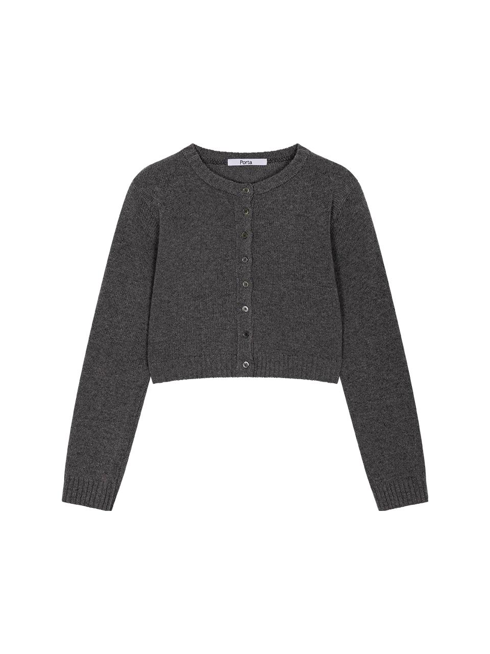 Porta BASIC BUTTON KINT CARDIGAN, GREY